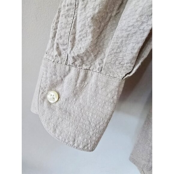 90's Barney's of New York Oversized Textured Striped Cotton Dress Shirt Medium M - Picture 4 of 5